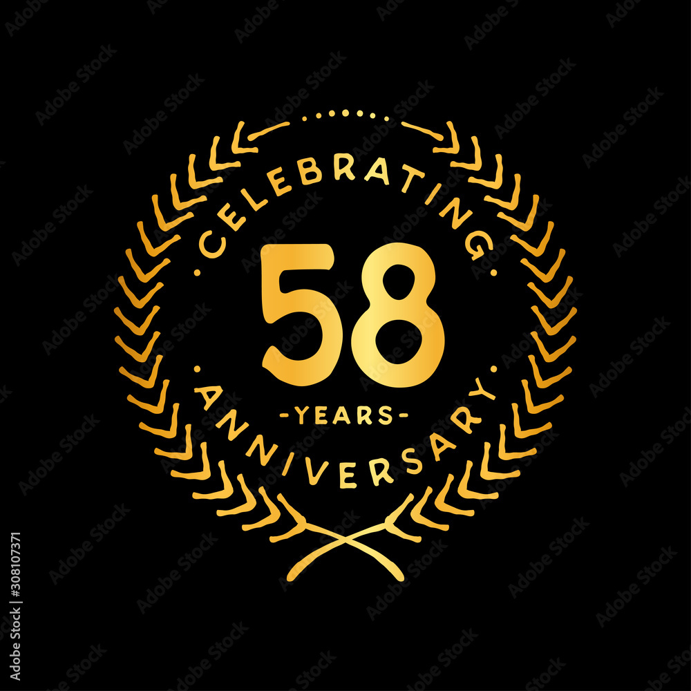 58 years design template. 58th vector and illustration. 58 years design template. 58th vector and illustration.