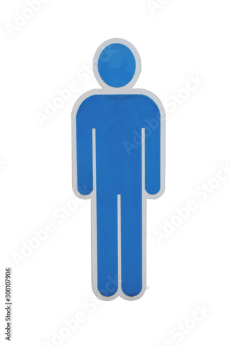 Men's bathroom symbol, white background 