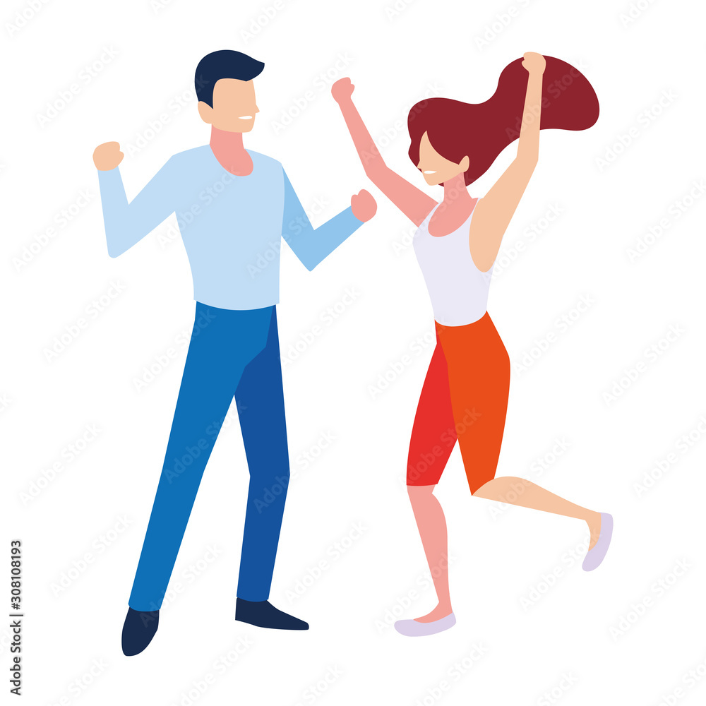 couple of people dancing on white background couple of people dancing on white background