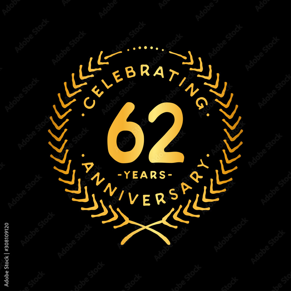 62 years design template. 62nd vector and illustration. 62 years design template. 62nd vector and illustration.