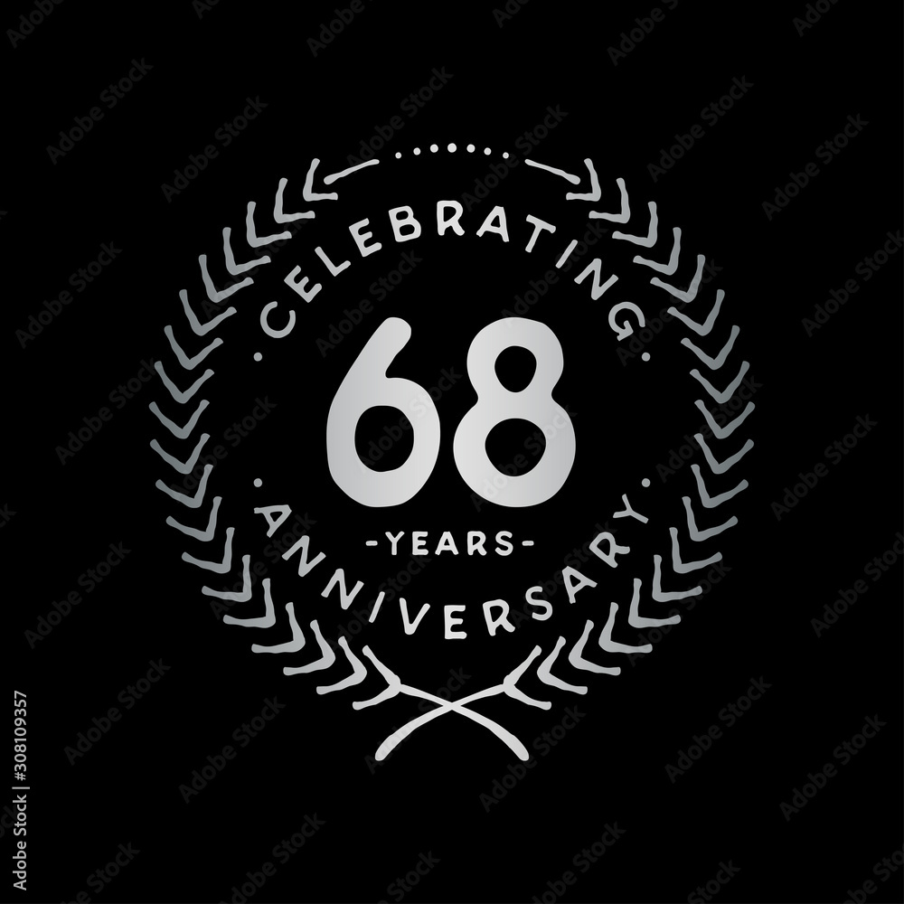 Fototapeta premium 68 years design template. 68th vector and illustration.