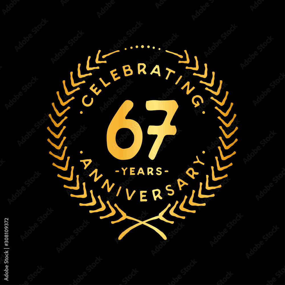 67 years design template. 67th vector and illustration. 67 years design template. 67th vector and illustration.