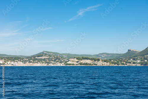 Views of the city of Cassis from the sea