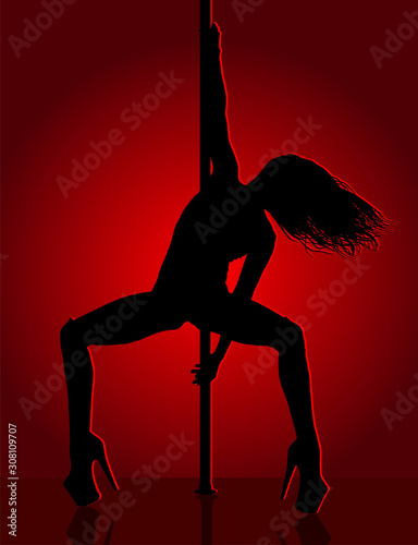 Dancer in red light