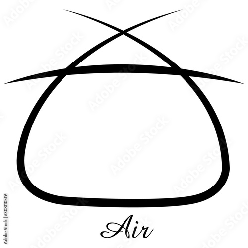 Symbol of the alchemical element of air from smooth lines.