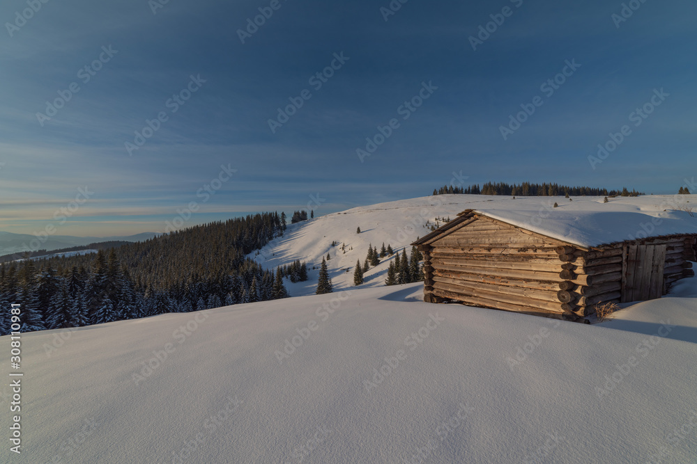 Beautiful winter in Carpathian mountains.