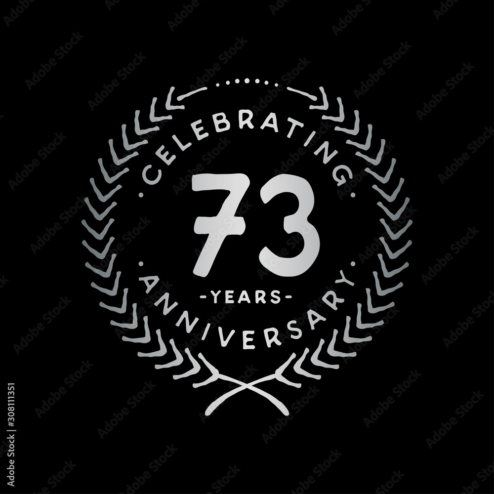 Fototapeta premium 73 years design template. 73rd vector and illustration.