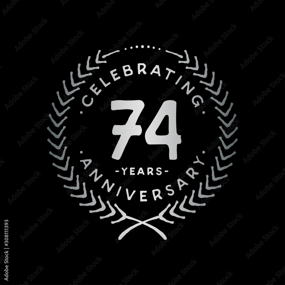 74 years design template. 74th vector and illustration.