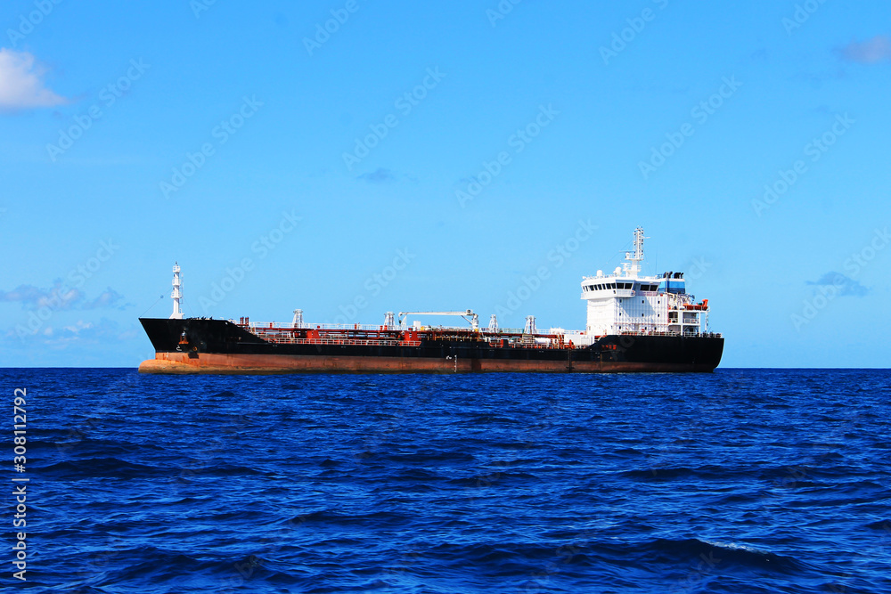 Oil tanker on the Caribbean sea, Off the coast of St. Lucia, West Indies. Oil tanker on the Caribbean sea, Off the coast of St. Lucia, West Indies.