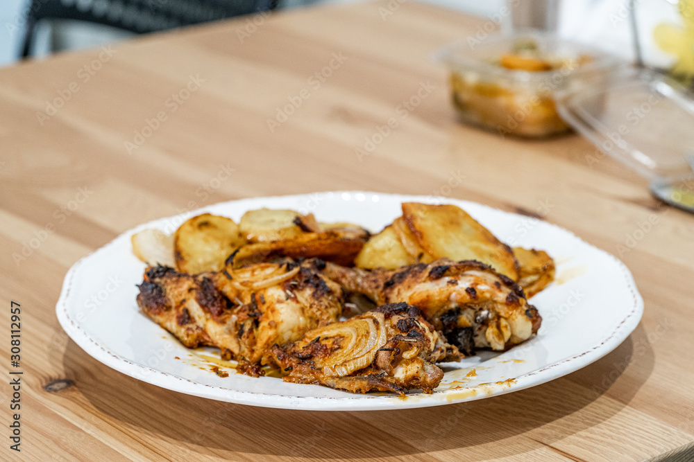 Baked Chicken Legs with Onion and Potatoes Baked Chicken Legs with Onion and Potatoes