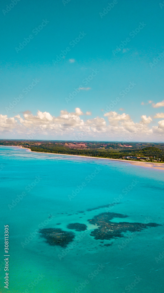 Praia Natureza Drone Coqueiros Litoral Maceió Alagoas Brasil