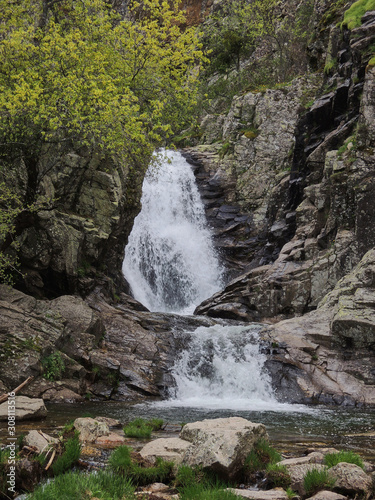The Purgatory waterfall in the Sierra de Guadarrama. Lozoya Valley Madrid's community.