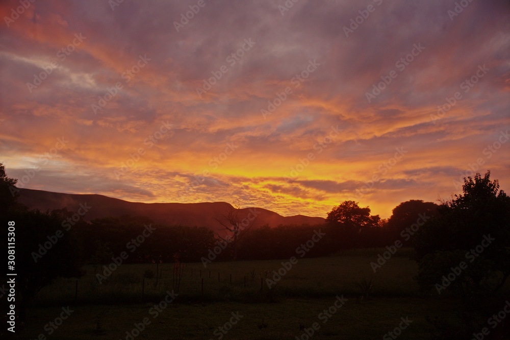 Sunset over the mountains of Minas Gerais.