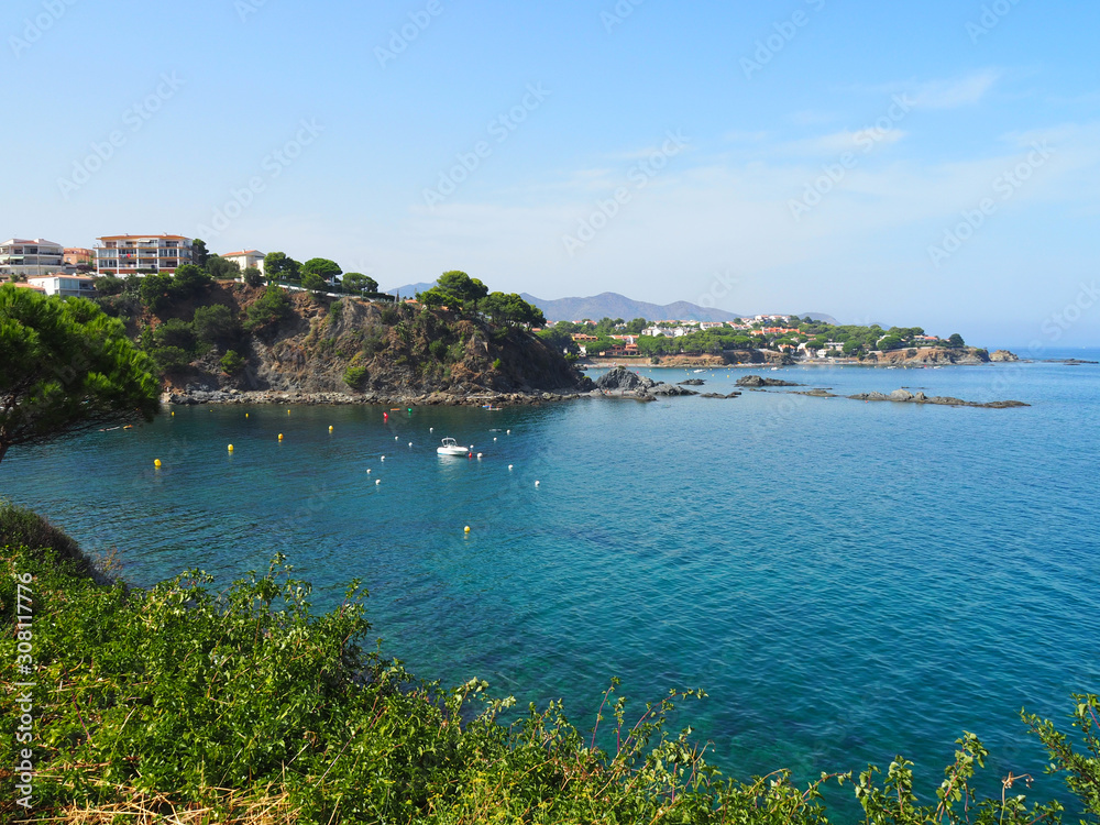 Landscape of the beaches in Llança, Costa Brava - Girona, Spain