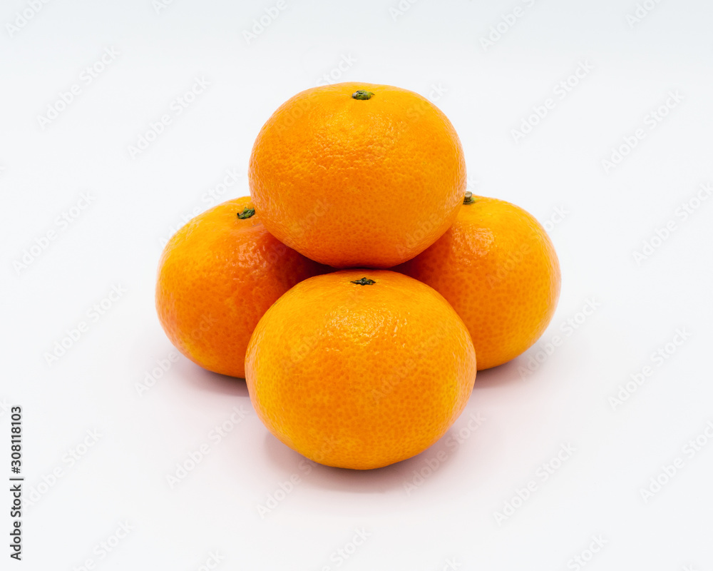 Close up of tangerines isolated on a white background Close up of tangerines isolated on a white background