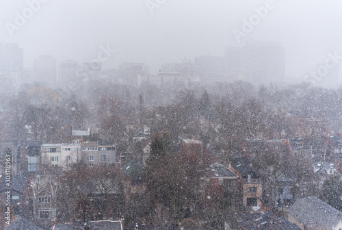 Winter snow storm in Toronto in February