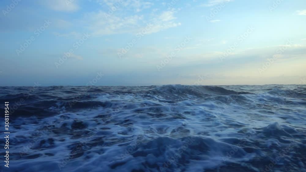 Video of strong waves in deep blue Aegean open sea Video of strong waves in deep blue Aegean open sea