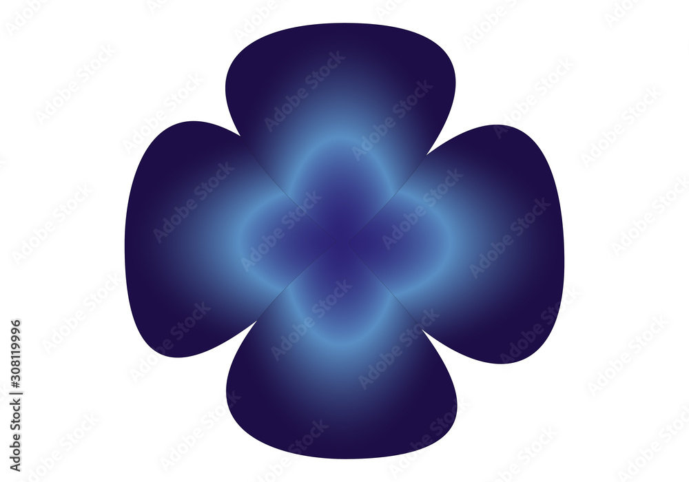 Trébol de cuatro hojas de color azul. Trébol de cuatro hojas de color azul.