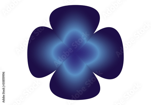 Trébol de cuatro hojas de color azul.