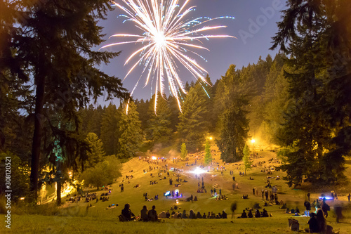 People enjoy watching fireworks on in Portland, Oregon, United States of America.