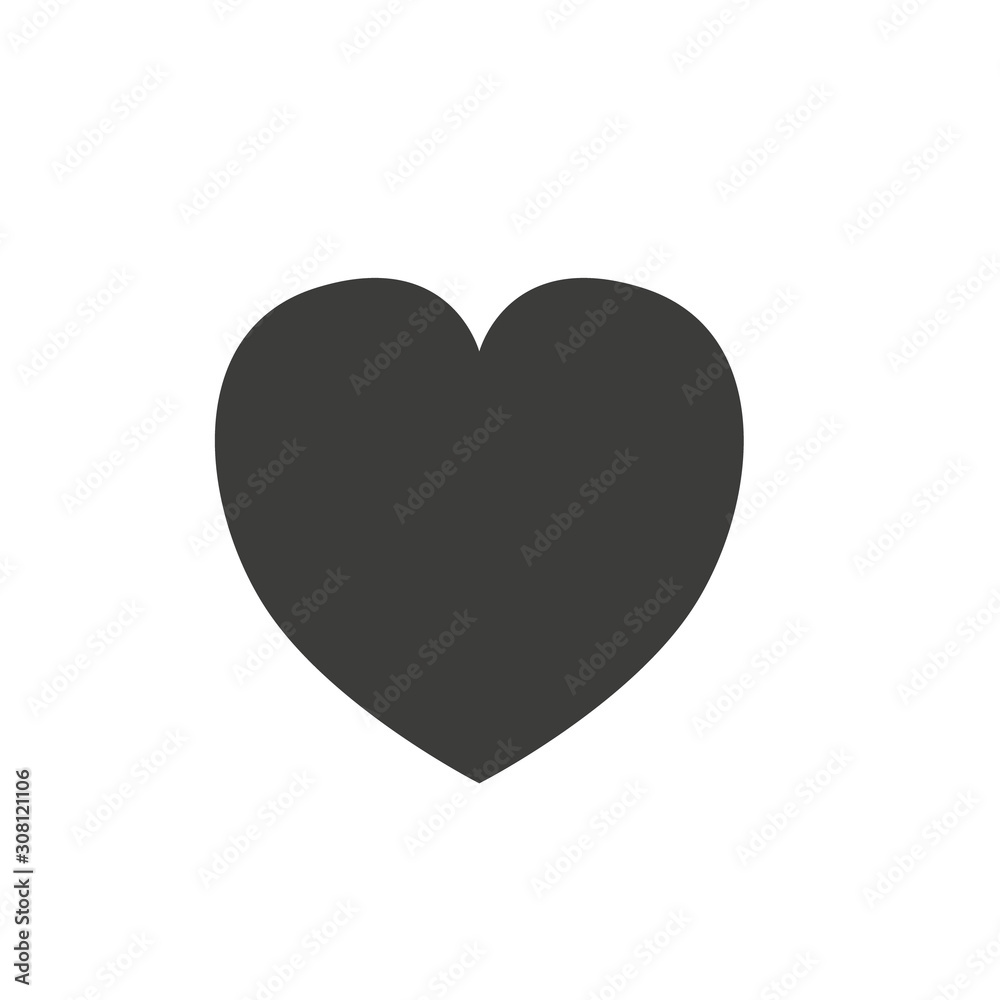 Heart Icon Vector. Perfect Love symbol. Valentine s Day sign, emblem isolated on white background with shadow, Flat style for graphic and web design, logo.