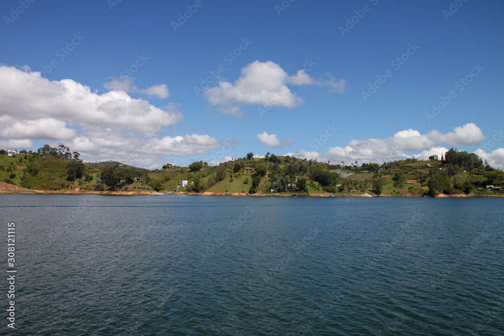 Amazing landscape of Colombia from a boat