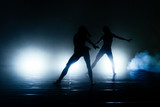 Contemporary style silhouette dancers