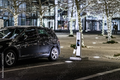 Electric vehicle charging station in Christmas