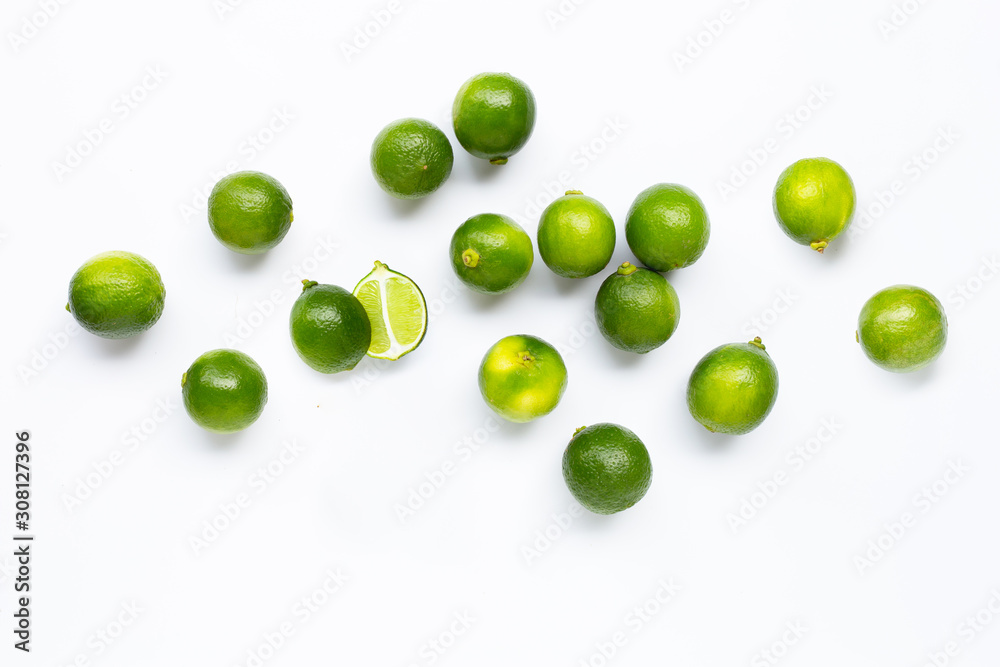 Fresh limes isolated on white background. Fresh limes isolated on white background.