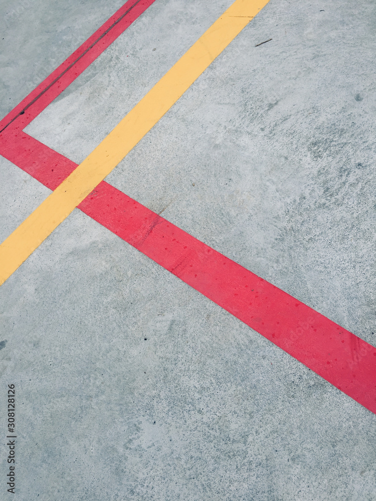 Abstract Lines painted over concrete