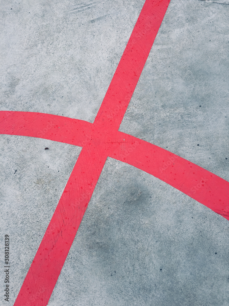 Abstract Lines painted over concrete