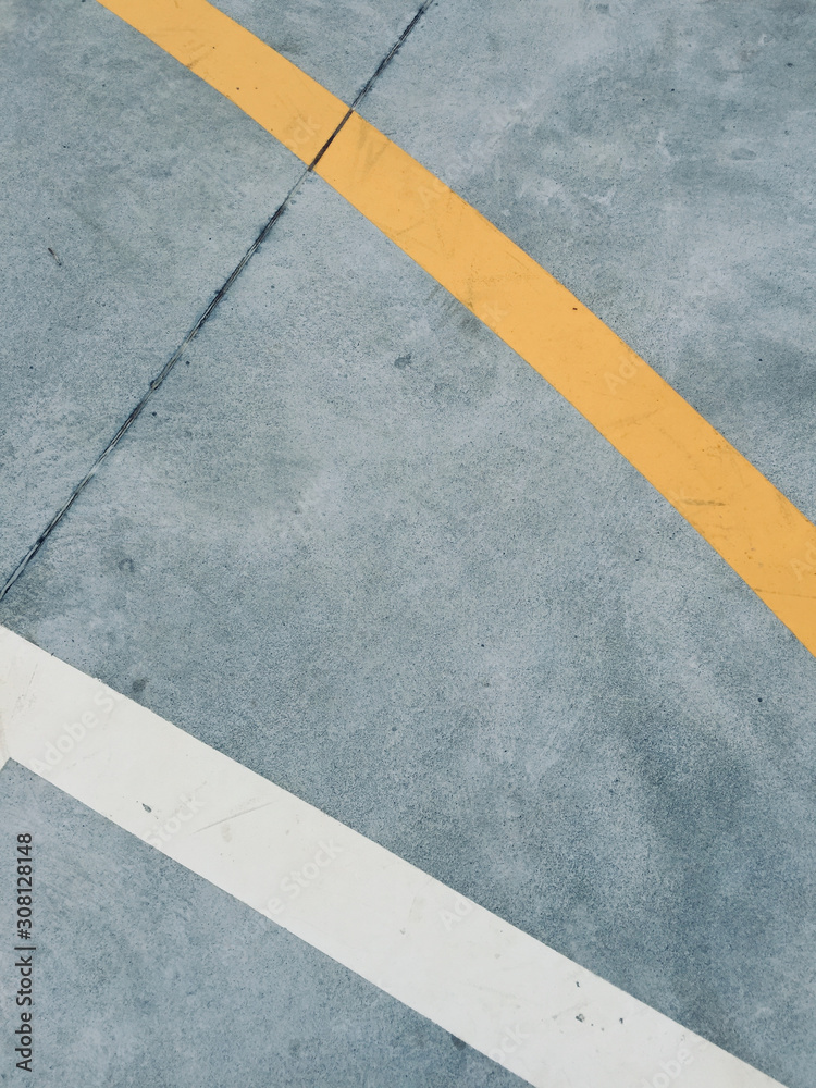Abstract Lines painted over concrete