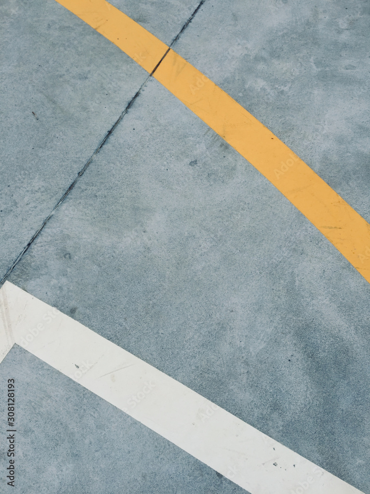 Abstract Lines painted over concrete