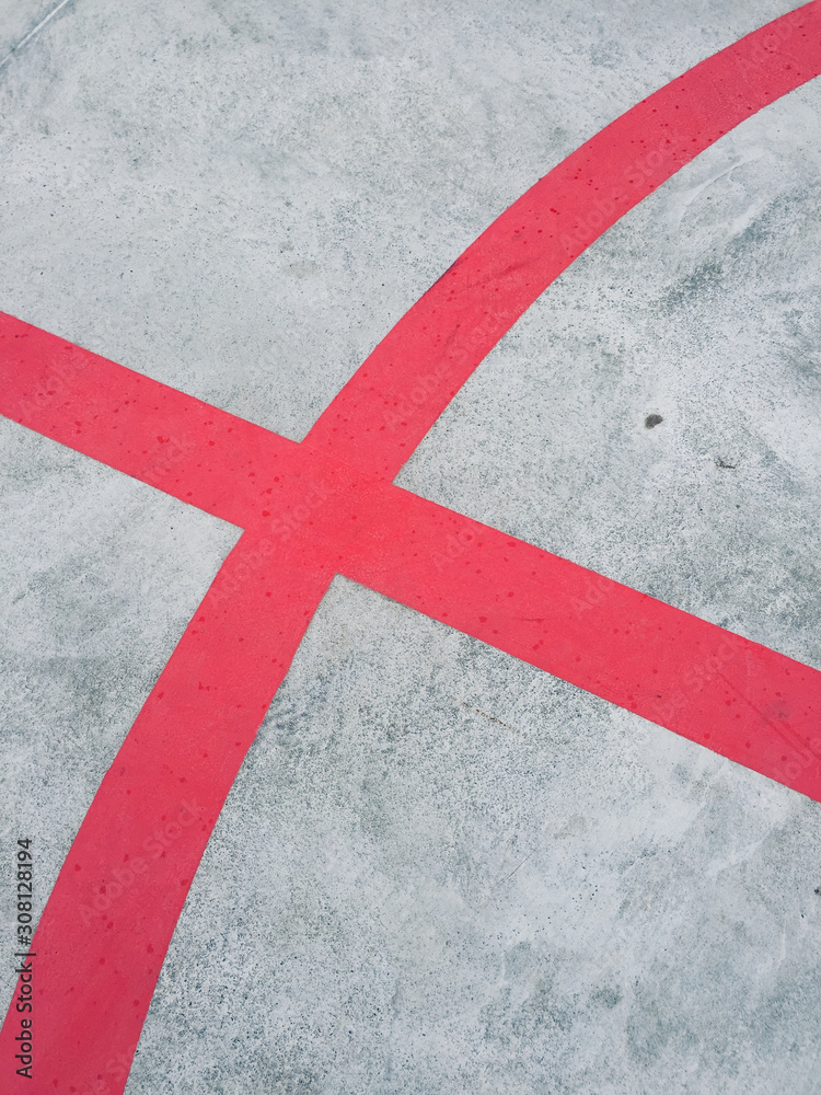 Abstract Lines painted over concrete