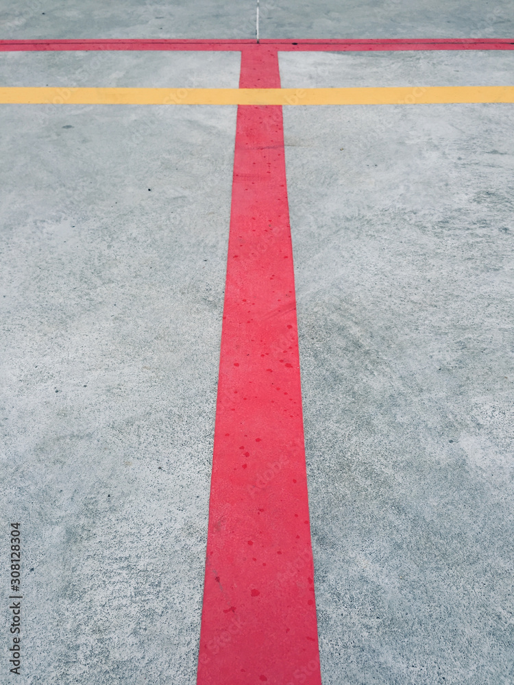 Abstract Lines painted over concrete