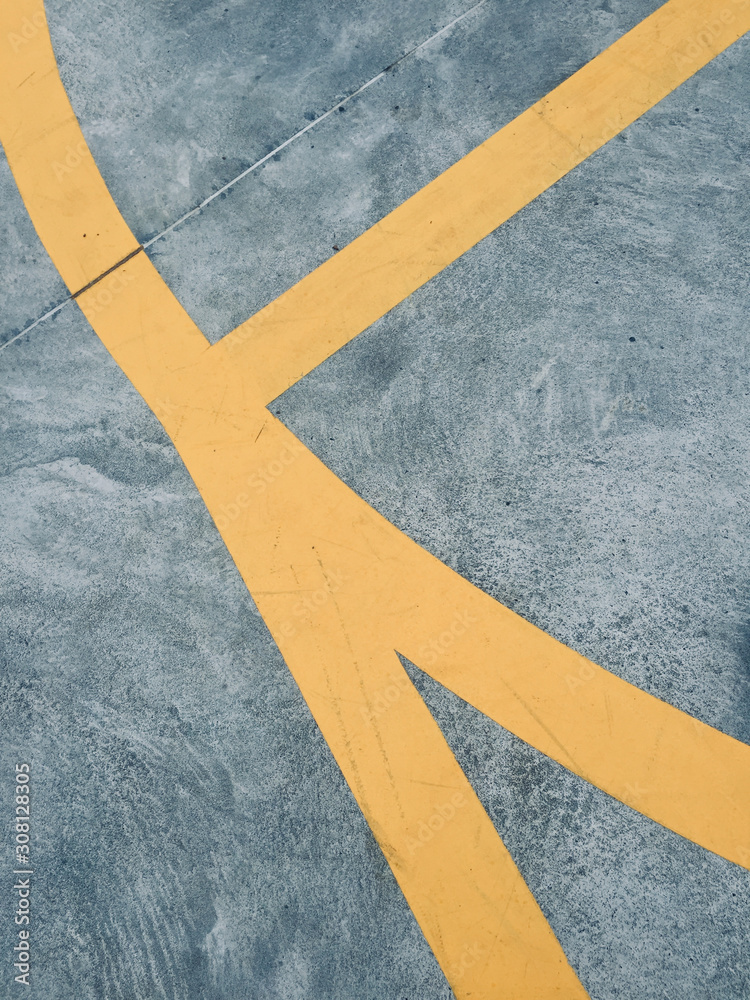 Abstract Lines painted over concrete