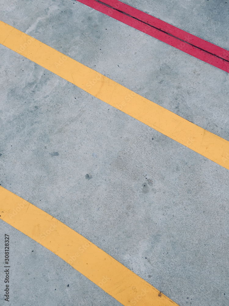 Abstract Lines painted over concrete