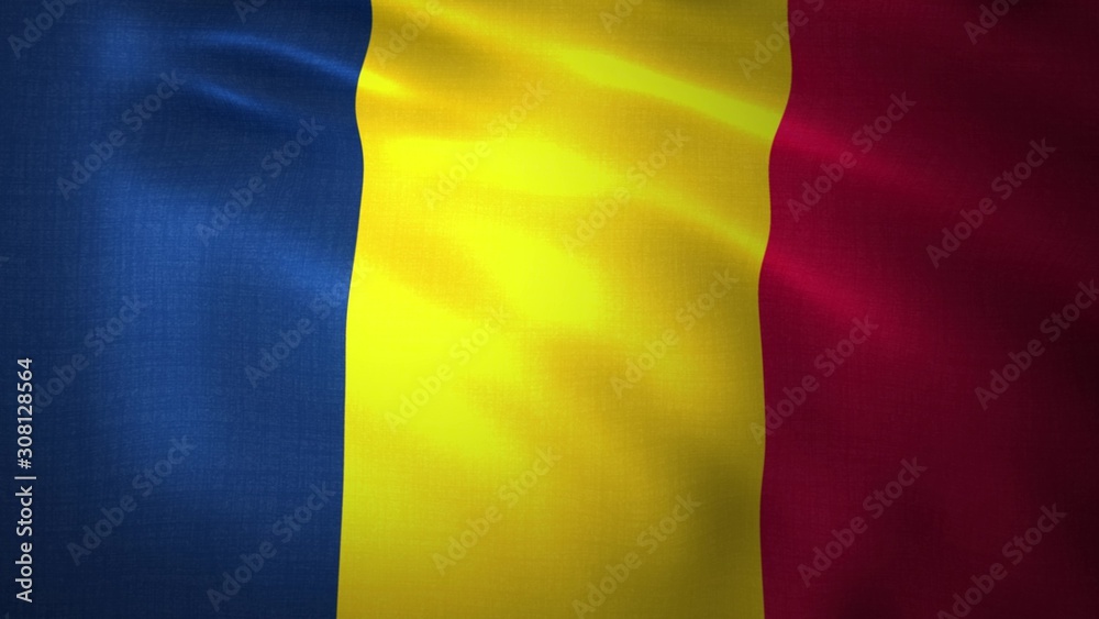 Flag Republic of Chad, fluttering in the wind. 3D rendering Flag Republic of Chad, fluttering in the wind. 3D rendering