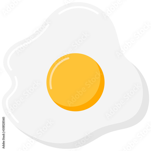 Fried egg vector icon isolated on white background.