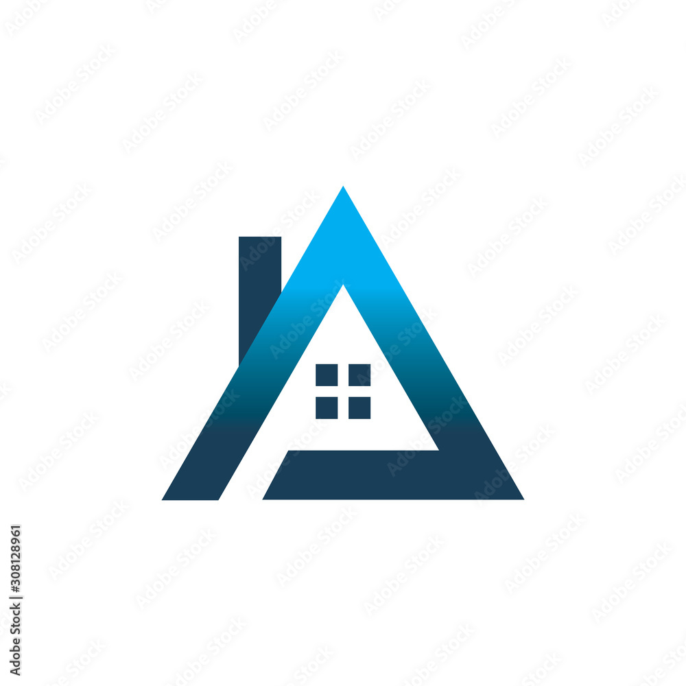 triangle line house logo design triangle line house logo design
