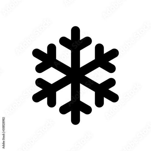 Snowflake icon, on white background, vector image.