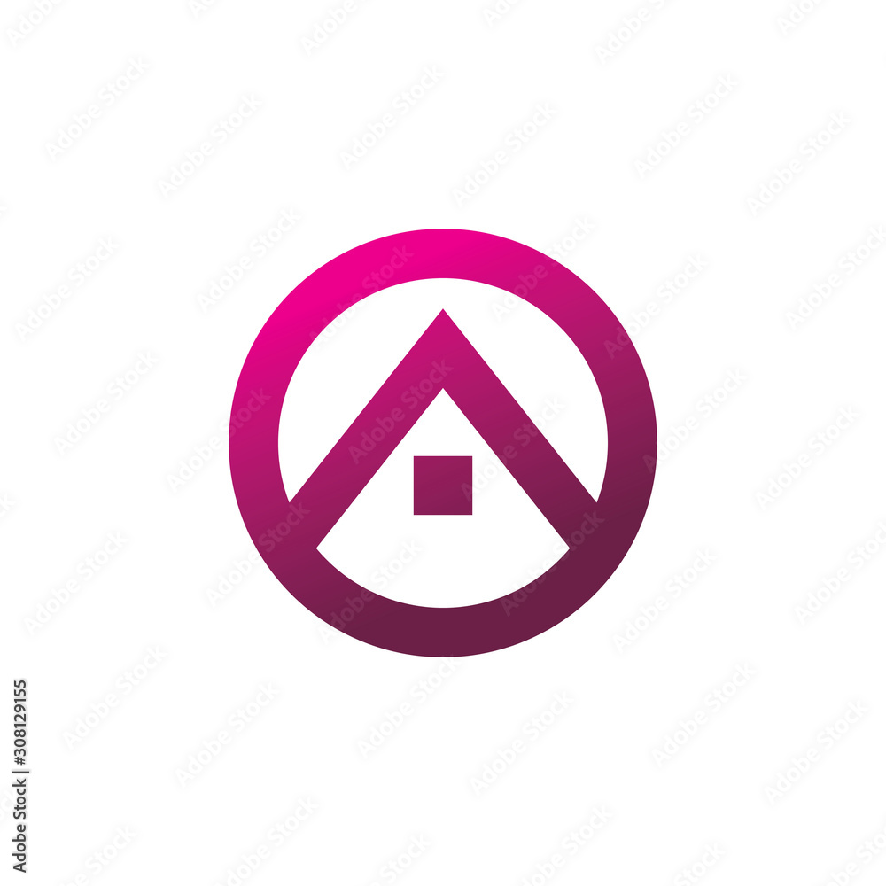 triangle house color logo design triangle house color logo design
