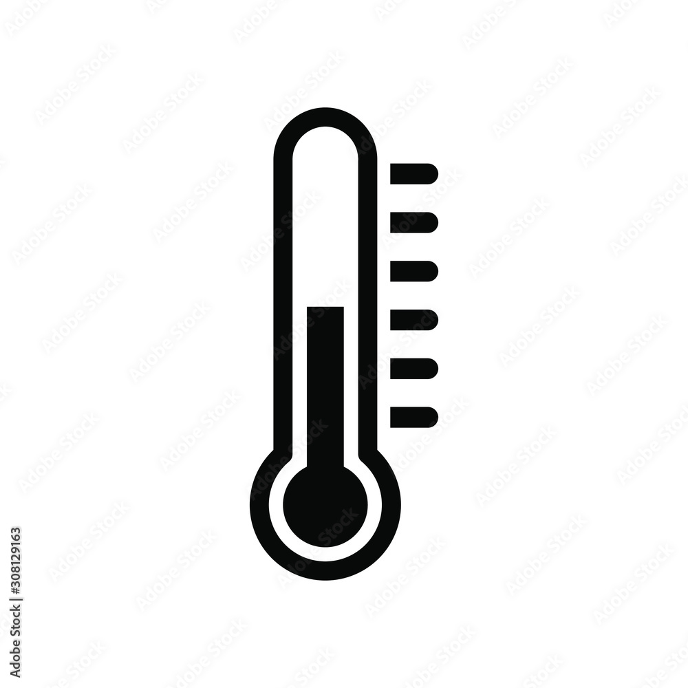 Thermometer icon, on white background, vector image. Thermometer icon, on white background, vector image.