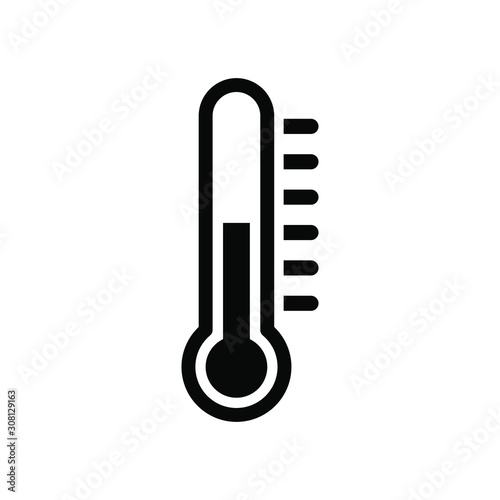 Thermometer icon, on white background, vector image.