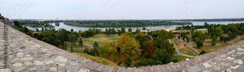 Panoramic view from Belgrade fortress, Serbia. photo