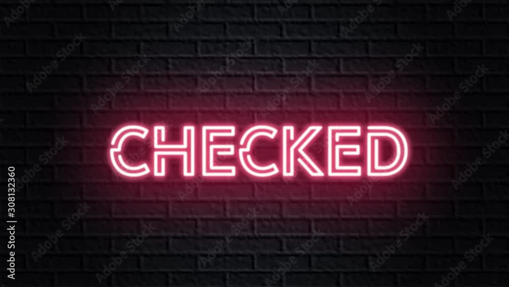 red neon video animation checked
