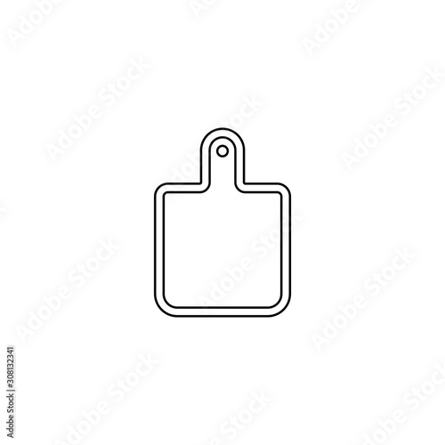 Cutting board icon. Kitchen tool symbol. Logo design element