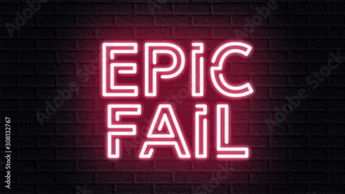 red neon video animation epic fail