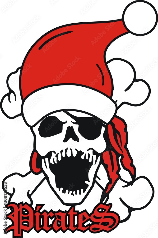 Santa Pirates Cross Bone celebrate Christmas Santa Pirates Cross Bone celebrate Christmas