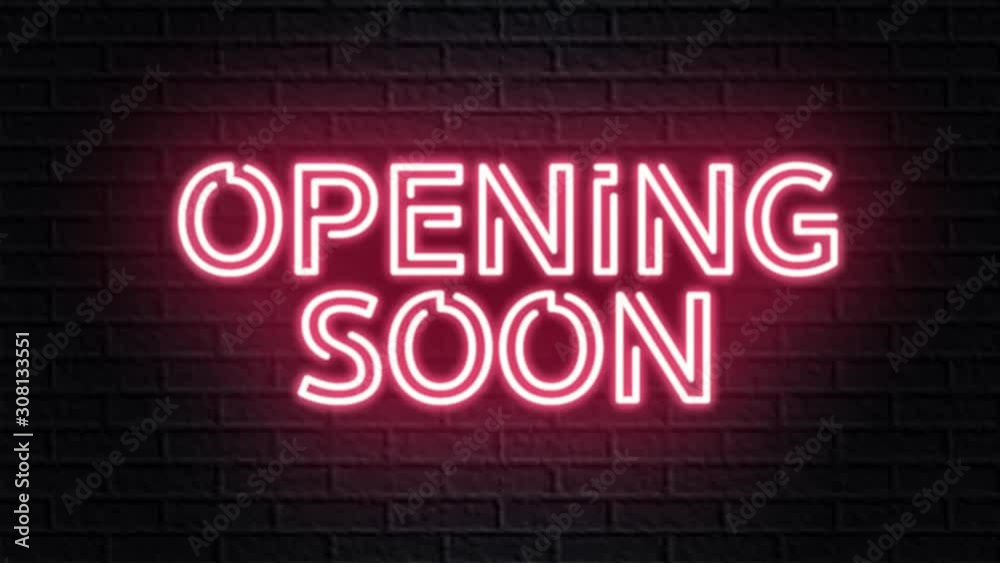 red neon video animation opening soon red neon video animation opening soon